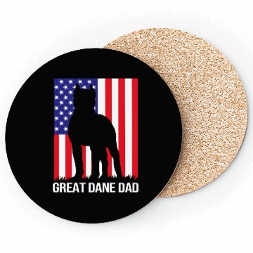 Discover 4th Of July US Flag Dog Dad Great Dane Dad Coasters