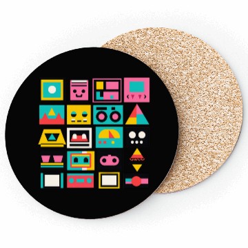 Discover Techie Cuties: Colorful Futuristic Art Coasters