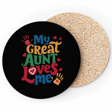 Discover Handprint My Great Aunt Loves Me Coasters