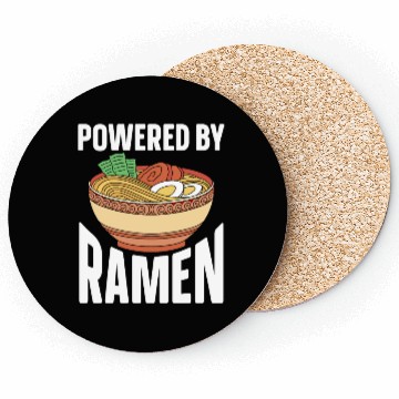 Discover Powered By Ramen Anime Japanese Soup Cup Noodle Coasters