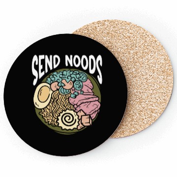 Discover Send Noods Funny Japanese Ramen Noodle Coasters