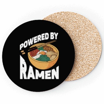 Discover Powered By Ramen Anime Japanese Soup Cup Noodle Coasters
