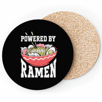Discover Powered By Ramen Anime Japanese Soup Cup Noodle Coasters