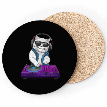 Discover White Cat DJ Coasters