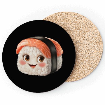 Discover Happy Sushi Realistic Coasters