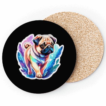 Discover Pug Watercolor Coasters