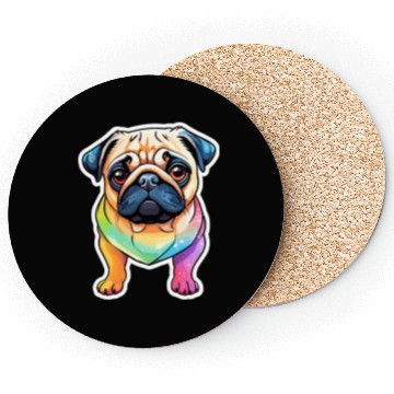 Discover Pug Watercolor Coasters