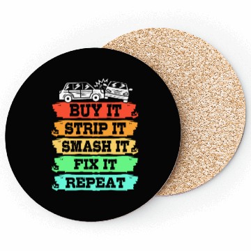Discover Buy It Smash It Fix It Repeat Demolition Derby Coasters