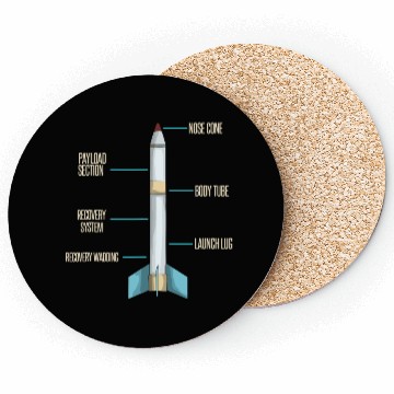 Discover Aerospace Model Rocket Kit Drawing Design Coasters