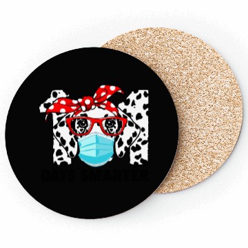 Discover 101 Days Smarter Dalmatian Dog Face Mask 100th Coasters
