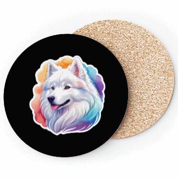 Discover Samoyed Dog Watercolor Coasters