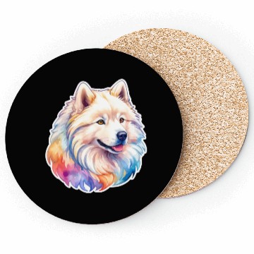 Discover Samoyed Dog Watercolor Coasters
