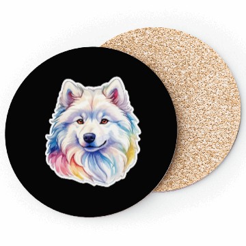 Discover Samoyed Dog Watercolor Coasters