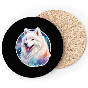 Discover Samoyed Dog Watercolor Coasters