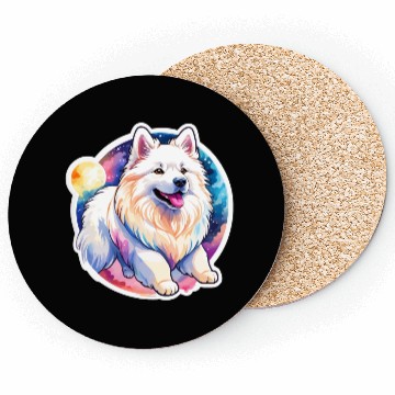 Discover Samoyed Dog Watercolor Coasters
