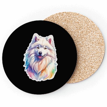 Discover Samoyed Dog Watercolor Coasters