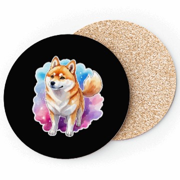 Discover Shiba Inu Watercolor Coasters