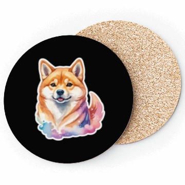 Discover Shiba Inu Watercolor Coasters