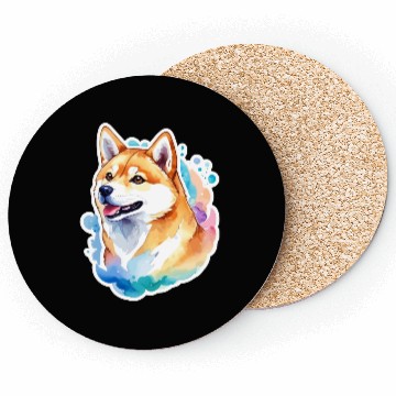 Discover Shiba Inu Watercolor Coasters