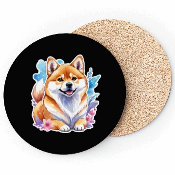 Discover Shiba Inu Watercolor Coasters