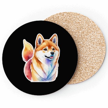 Discover Shiba Inu Watercolor Coasters