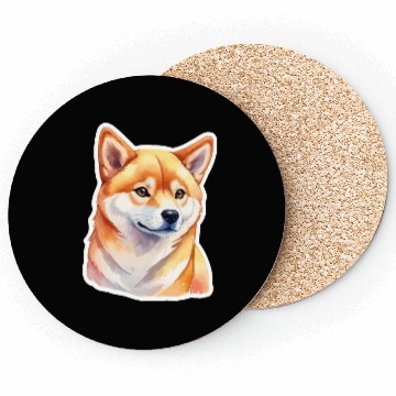 Discover Shiba Inu Watercolor Coasters