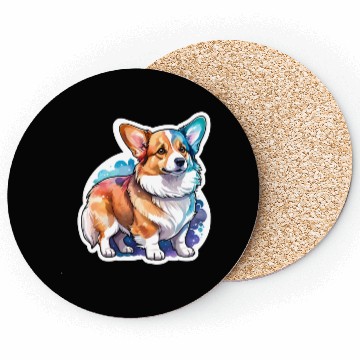 Discover Pembroke Welsh Corgi Watercolor Coasters