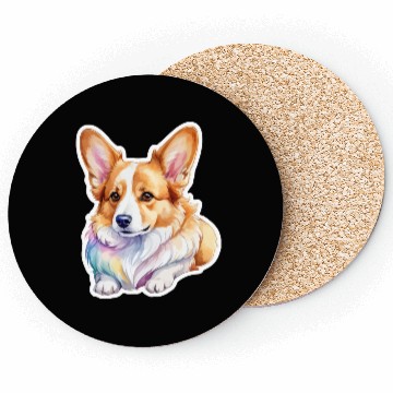Discover Pembroke Welsh Corgi Watercolor Coasters