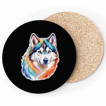 Discover Siberian Husky Watercolor Coasters