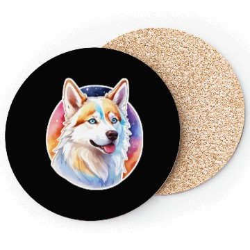 Discover Siberian Husky Watercolor Coasters