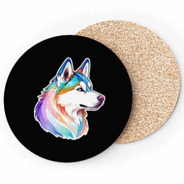 Discover Siberian Husky Watercolor Coasters