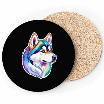 Discover Siberian Husky Watercolor Coasters