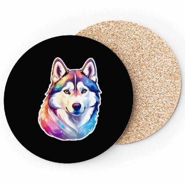 Discover Siberian Husky Watercolor Coasters