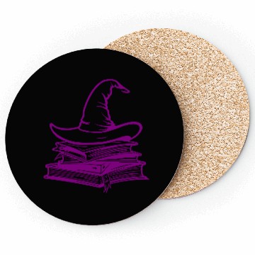 Discover Wizard Hat On Stack Of Books - Back to School Coasters
