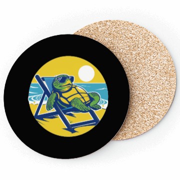 Discover Sea Turtle Chillin on the Beach Coasters