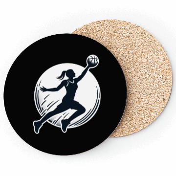 Discover Woman Basketball Athlete Silhouett Coasters