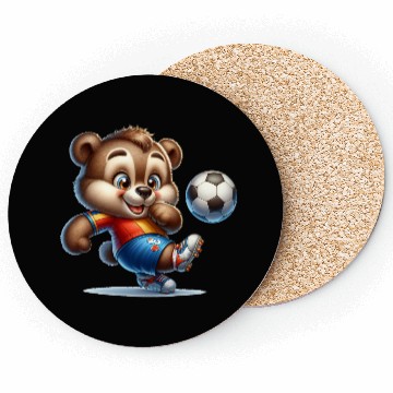 Discover Cute Soccer Player Bear Coasters