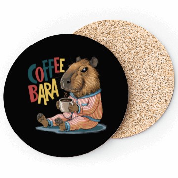 Discover Coffeebara Capybara Coffedrinker Coasters