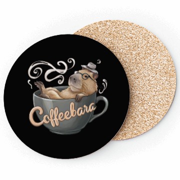 Discover Coffeebara Capybara Coffedrinker Coasters