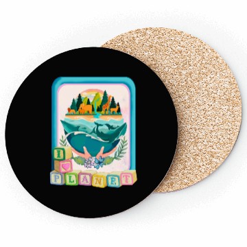 Discover I love my Planet , cute design Coasters