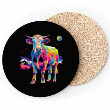 Discover Hereford Cattle Farmer Popart Coasters