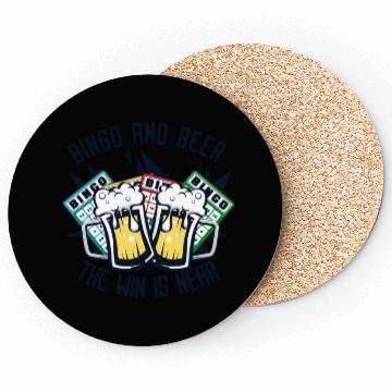 Discover Bingo And Beer The Win is Near Daubers Coasters