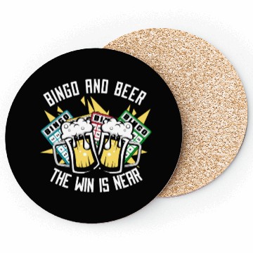 Discover Bingo And Beer The Win is Near Daubers Coasters