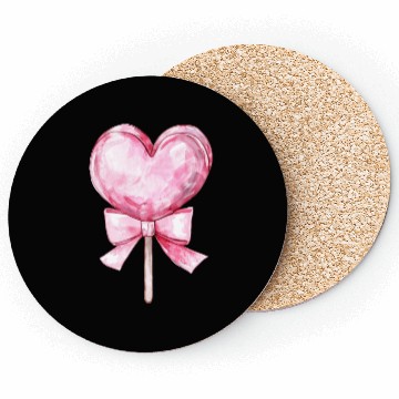 Discover Lollipop with a pink bow Coasters