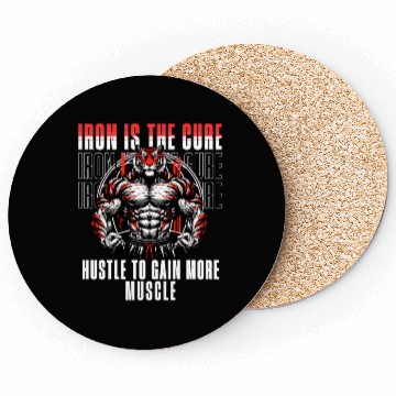 Discover iron is the cure with bodybuliding tiger Coasters