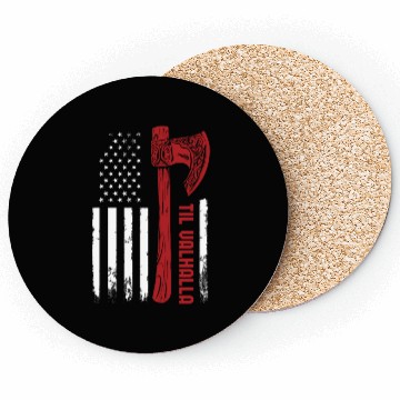 Discover American Viking Axe Flag Til Valhalla Norse Coasters