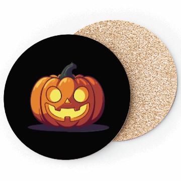 Discover Happy Jack-o'-Lantern Pumpkin Coasters