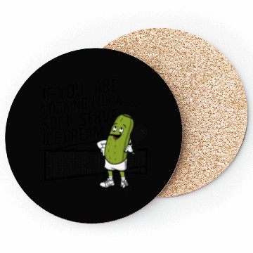 Discover pickle character plays tennis Coasters