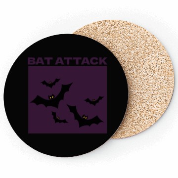 Discover Bat Attack Spooky Halloween Coasters