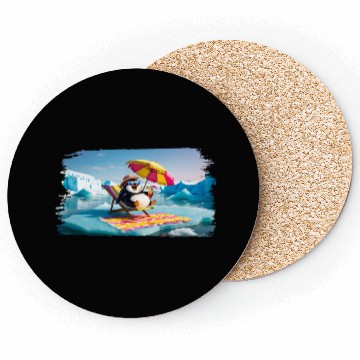 Discover Penguin On Holiday Coasters